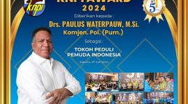 Penghargaan KNPI Award 2024 adalah Komjen. Pol. (Purn) Drs. Paulus Waterpauw, M.Si, mantan Kepala Badan Intelijen dan Keamanan Polri/istimewa
