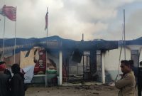 Kantor KPU Papua Pegunungan yang hangus dibakar sekolompok massa/istimewa