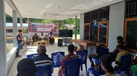 Keondoafian Kampung Skouw Sae di Distrik Muara Tami, Kota Jayapura, menggelar kegiatan nonton bareng (nobar) dan bakti sosial.